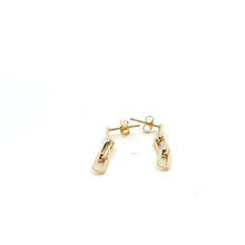 Load image into Gallery viewer, 18K Gold Earrings Paperclips Stud Post 1.09 grams - Rafant
