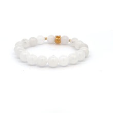 Load image into Gallery viewer, 18K Gold Money Bag Lucky Charm Beads Bracelet Gemstones White Jade 8mm - Rafant
