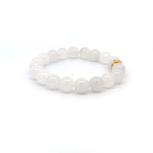 Load image into Gallery viewer, 18K Gold Money Bag Lucky Charm Beads Bracelet Gemstones White Jade 8mm - Rafant
