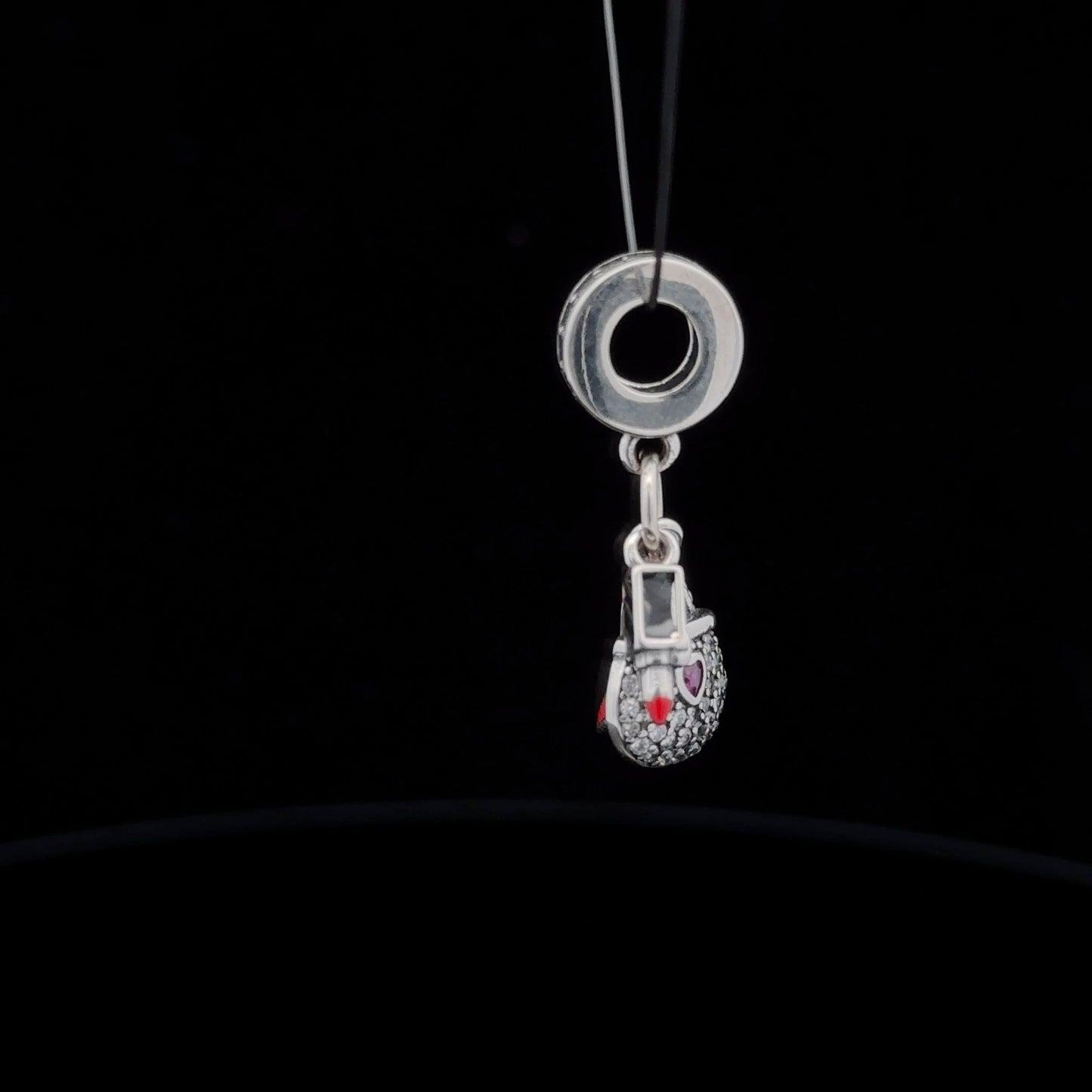 925 Sterling Silver Charm Bead Bag Shoes Lipstick Red For Charm Bracelet Necklace - Rafant