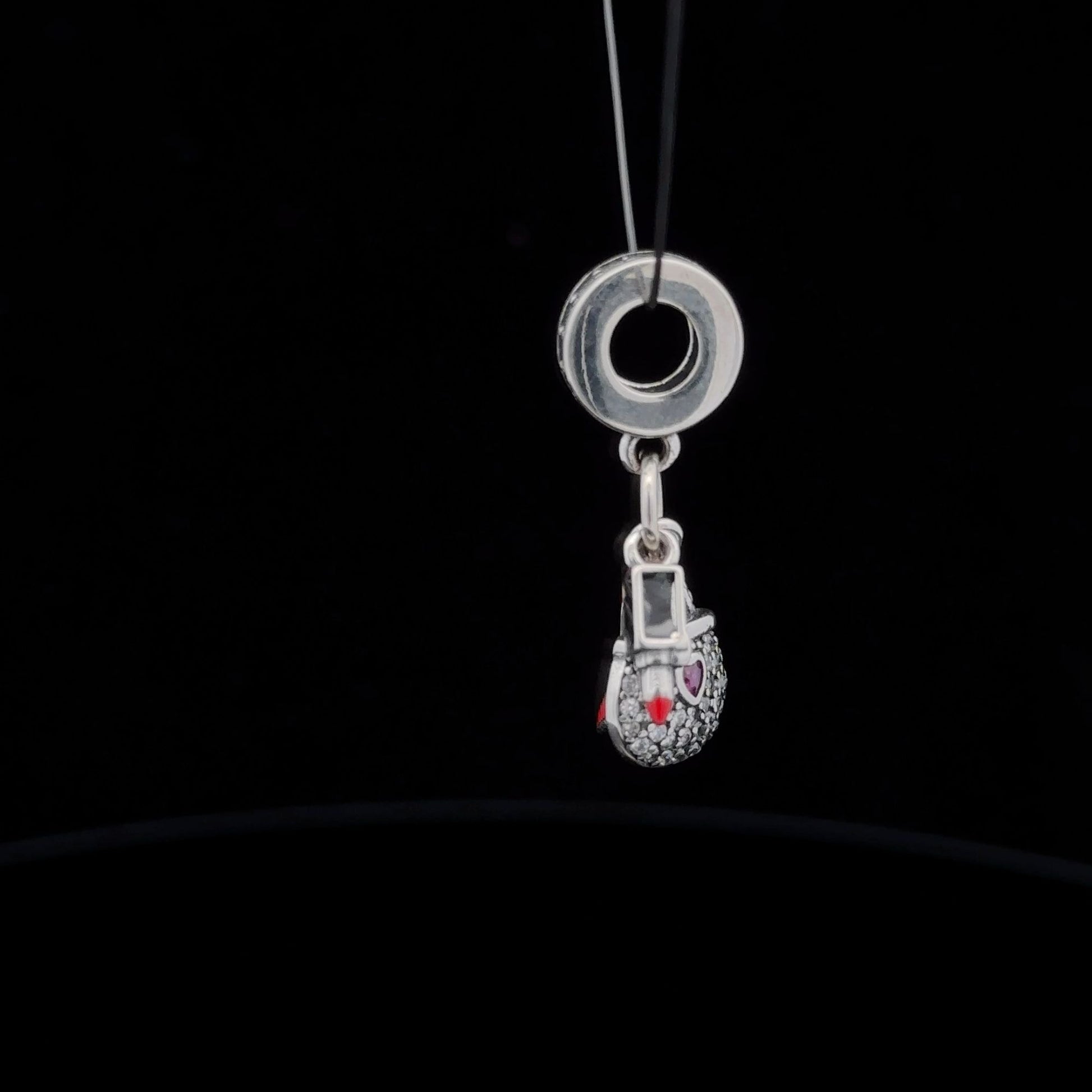 925 Sterling Silver Charm Bead Bag Shoes Lipstick Red For Charm Bracelet Necklace - Rafant