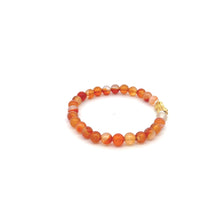 Load image into Gallery viewer, 18K Gold Pixiu Piyao Lucky Charm Bracelet Natural Carnelian Gemstones 6mm
