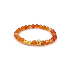 Load image into Gallery viewer, 18K Gold Dragon Pixiu Piyao Money Bag Lucky Charm Bracelet Gemstones Birthstones 6mm - Rafant
