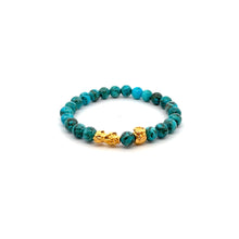 Load image into Gallery viewer, 18K Gold Dragon Pixiu Piyao Money Bag Lucky Charm Bracelet Gemstones Birthstones 6mm - Rafant
