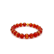 Load image into Gallery viewer, 18K Gold Coin Ball Lucky Charm Bracelet Gemstones Red Agate 8mm - Rafant
