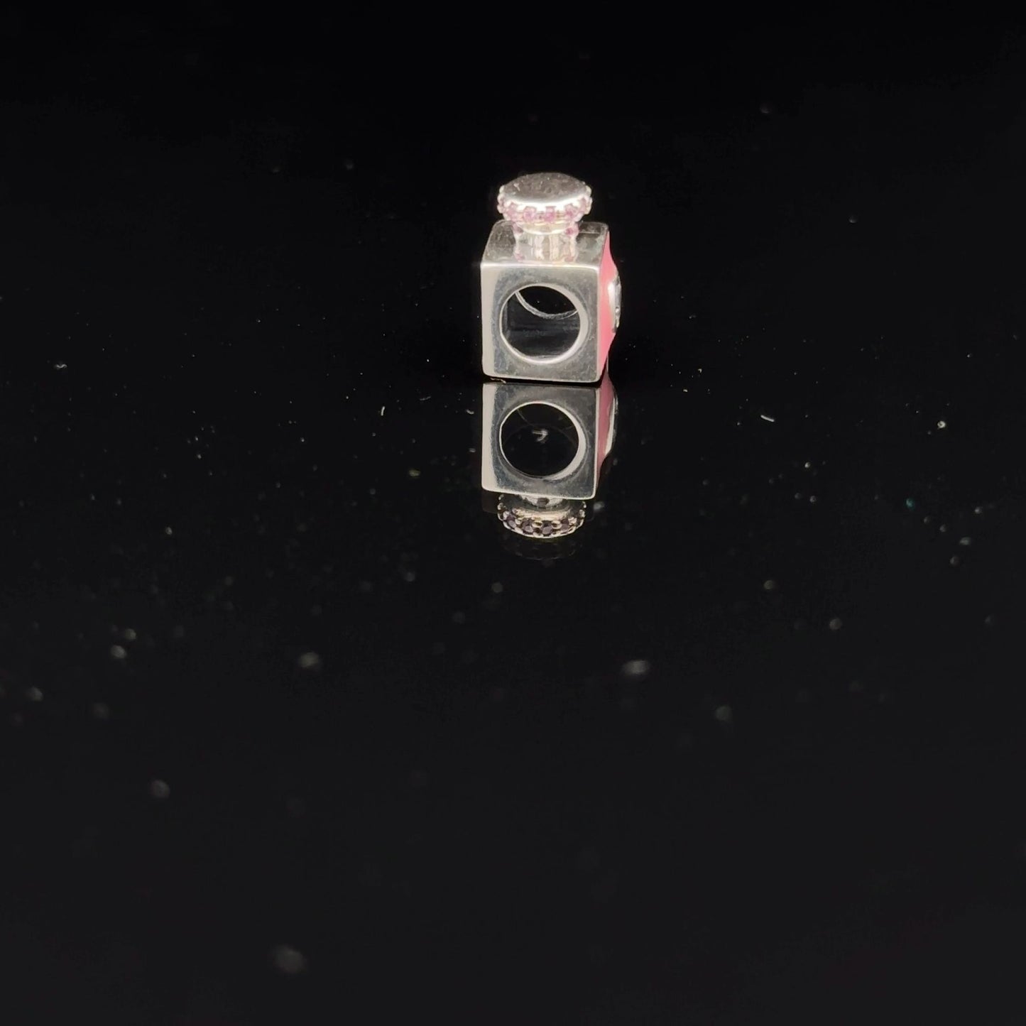 925 Sterling Silver Charm Bead Pink Perfume Bottle For Charm Bracelet Necklace - Rafant