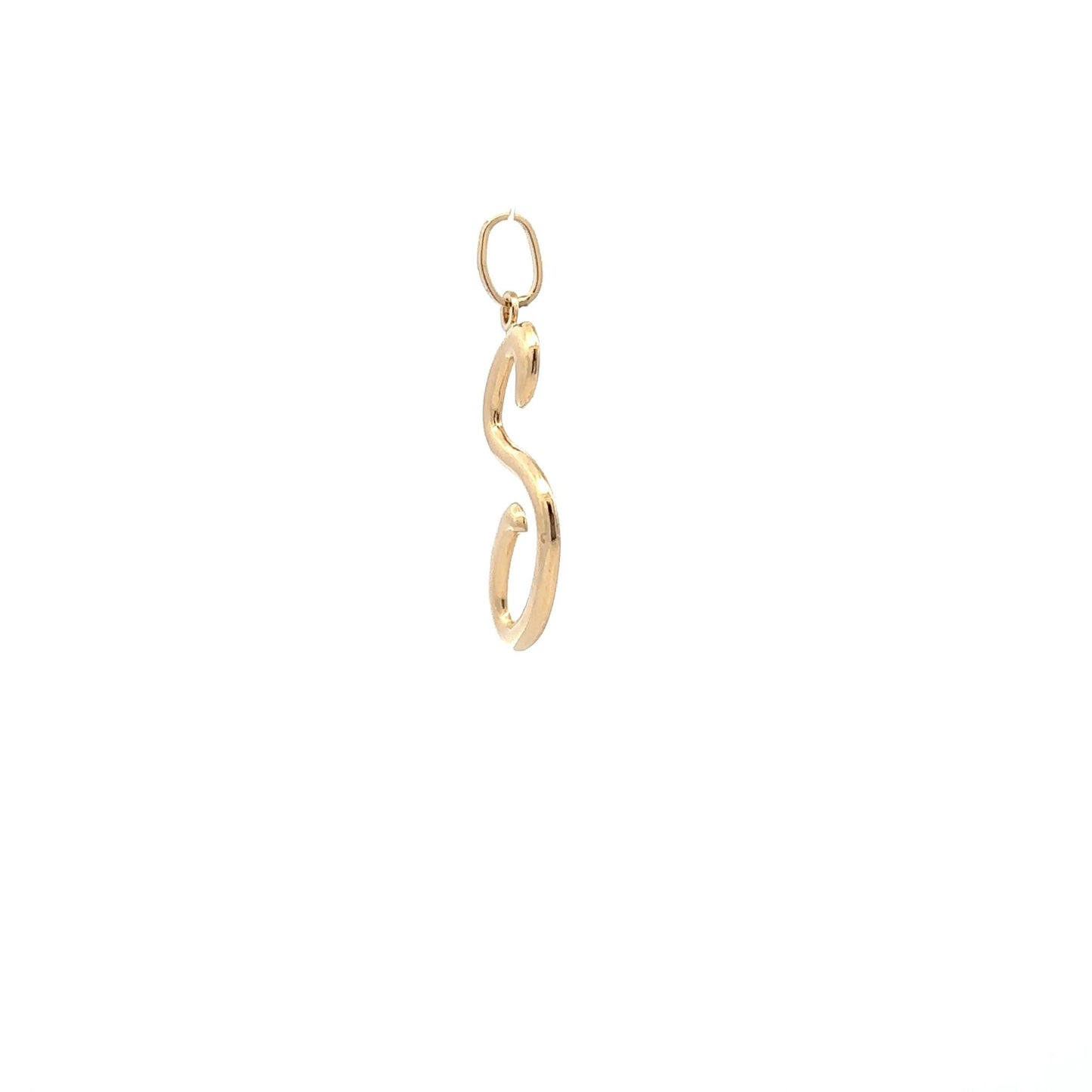 18K Gold Pendant Letter Initial S - Rafant