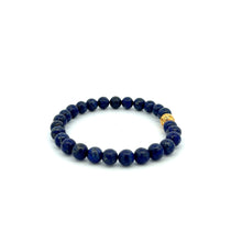 Load image into Gallery viewer, 18K Gold Money Ball Lucky Bracelet Gemstones Lapis Lazuli 6mm - Rafant
