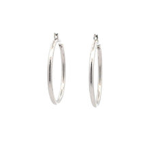 Load image into Gallery viewer, 18K White Gold Earrings Hoops Polished 1.50 grams - Rafant
