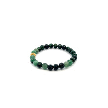 Load image into Gallery viewer, 18K Gold Money Coin Ball Bracelet Gemstones Emerald May Birthstones Micro Faceted 6mm
