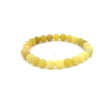 Load image into Gallery viewer, 18K Gold Piyao Pixiu Dragon Lucky Charm Bracelet Gemstones Lemon Jade 6mm - Rafant
