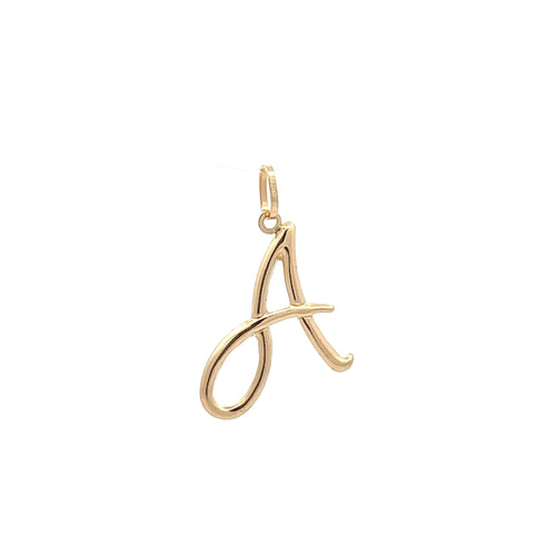 18K Gold Pendant Letter Initial A - Rafant