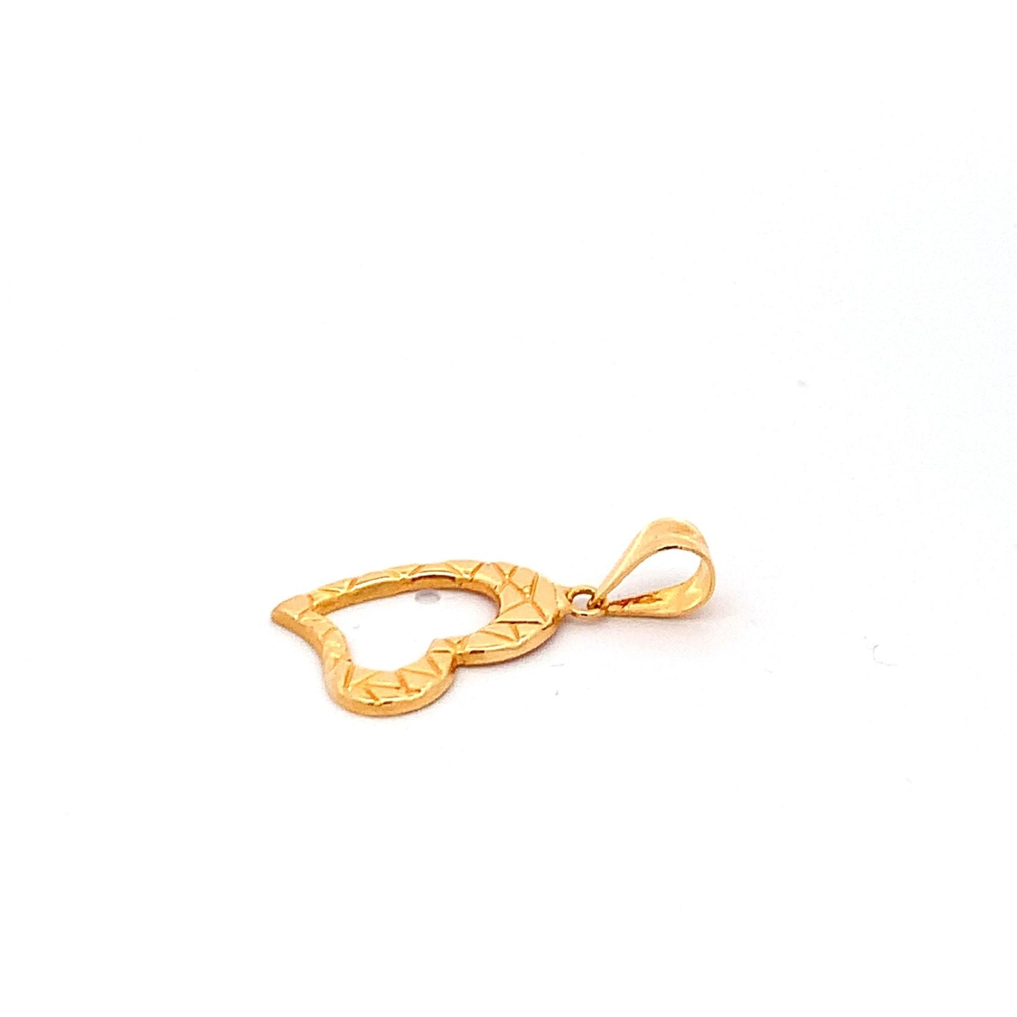 18K Yellow Gold Pendant Heart 0.80 grams Small - Rafant