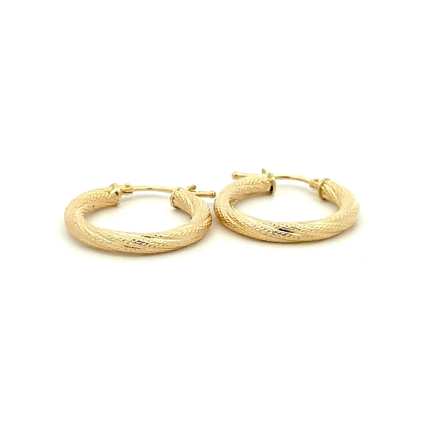 18K Yellow Gold Earrings Hoops 1.63 grams - Rafant