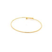 Load image into Gallery viewer, 18K Yellow Gold Bracelet Flexible Thin Wire Bangle Tiny Balls Size 6 inches - Rafant
