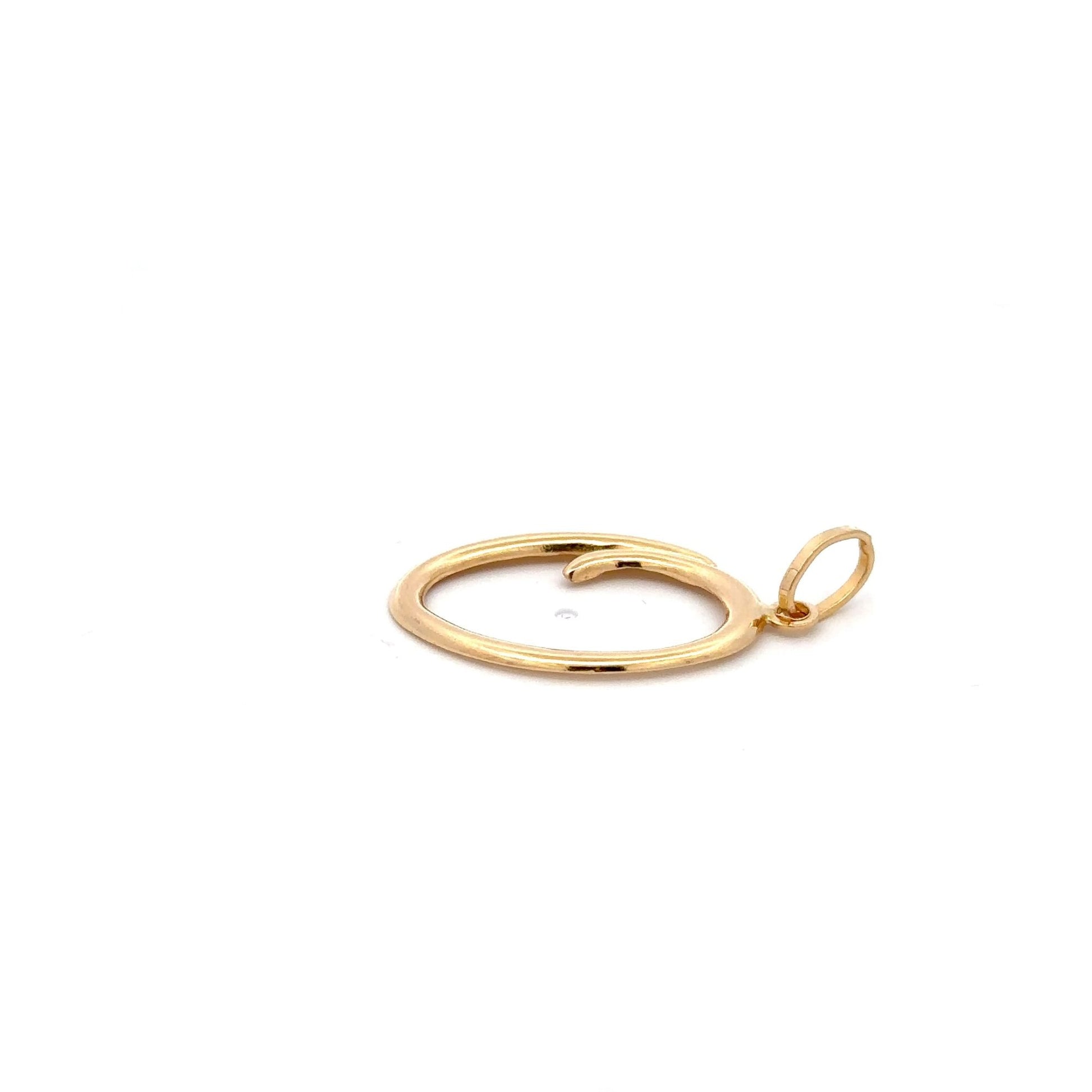 18K Gold Pendant Letter O Initial 1.06 grams - Rafant