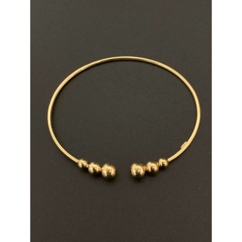 18K Gold Bracelet Bangle Beads Cuff Design Size 7 inches 3.26 grams