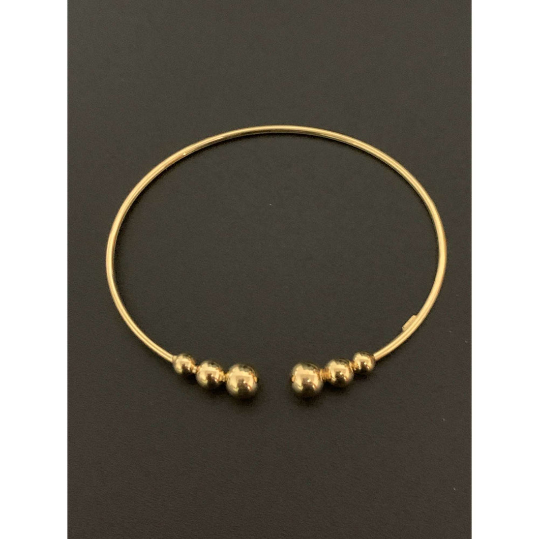18K Gold Bracelet Bangle Beads Cuff Design Size 7 inches 3.26 grams