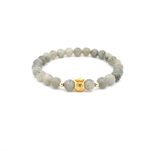 Load image into Gallery viewer, 18K Gold Money Bag Lucky Charm Beads Bracelet Gemstones Labradorite 6mm - Rafant
