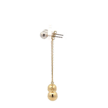 Load image into Gallery viewer, 18K Japan Gold Earrings Stud Drop Dangle Two Tone White Yellow Gold 2.02 grams - Rafant
