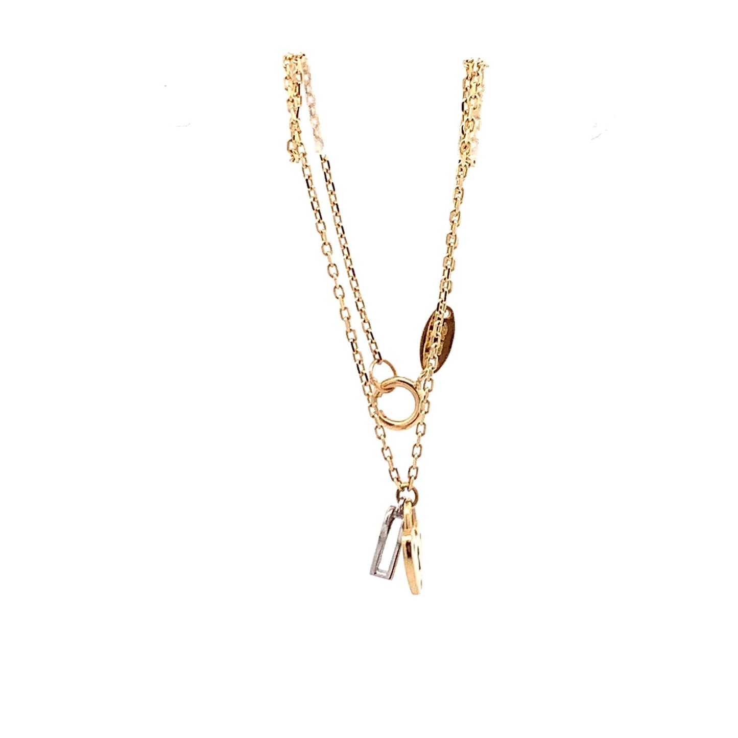 18K Gold Two Tone Gold Bracelet Charms Size 7.5 inches - Rafant