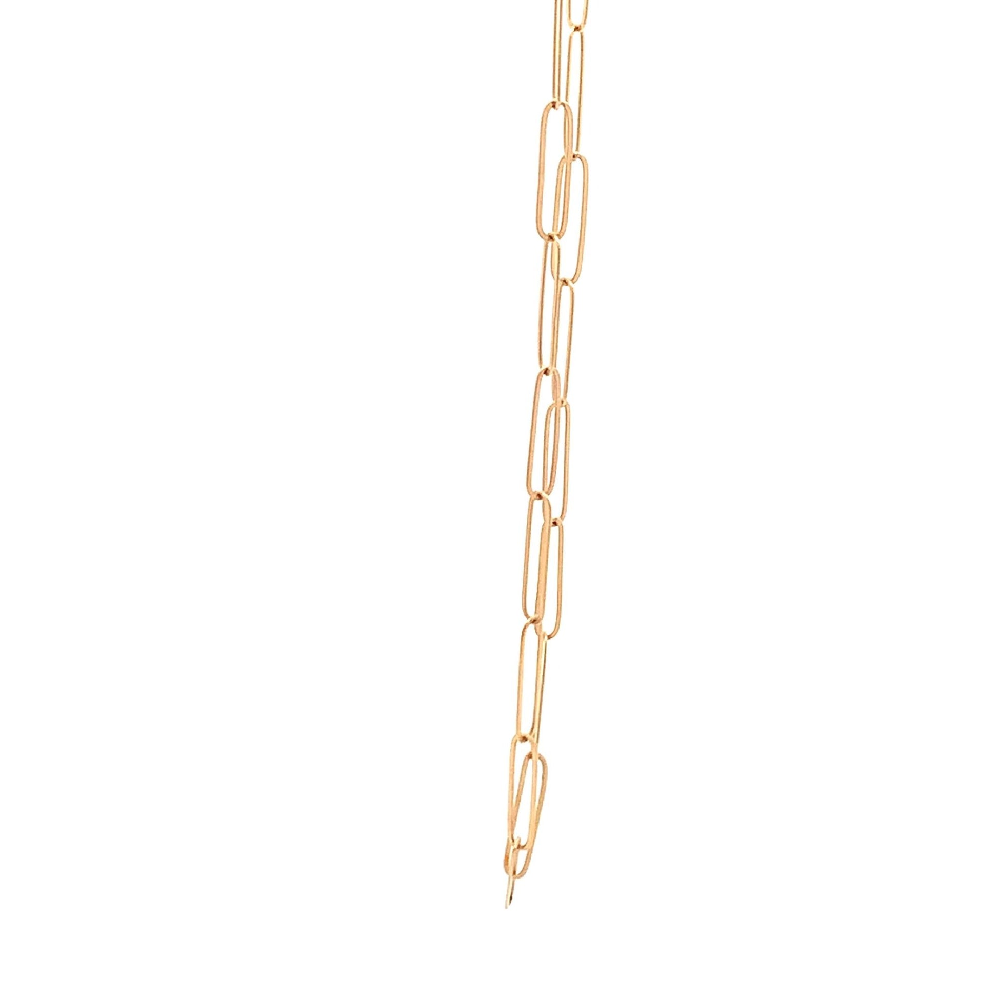 18K Yellow Gold Bracelet Paperclip 1 gram Size 8 inches - Rafant