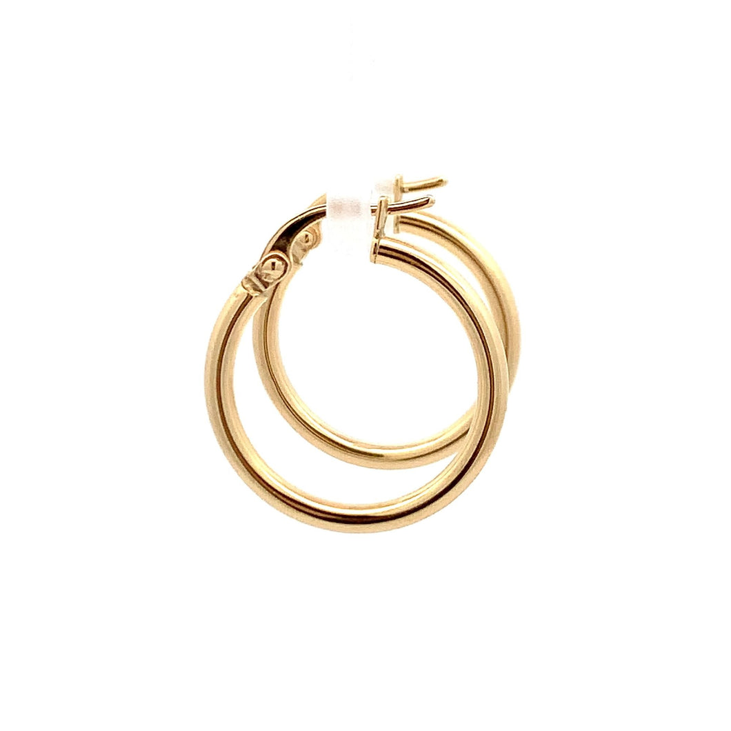 18K Gold Earrings Hoops Polished - Rafant