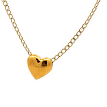 Load image into Gallery viewer, 18K Gold Necklace Chain Curb 15.75 inches Pendant Heart - Rafant
