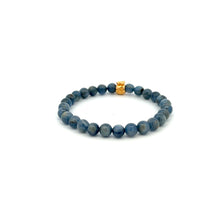 Load image into Gallery viewer, 18K Gold Money Bag Lucky Charm Bracelet Gemstones Kyanite 6mm - Rafant
