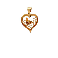Load image into Gallery viewer, 18K Gold Pendant Heart Bee 2.03 grams - Rafant
