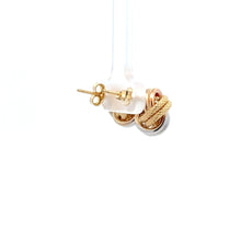 Load image into Gallery viewer, 18K Gold Earrings Stud Tricolor Knot 2.18 grams - Rafant
