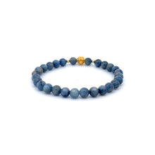 Load image into Gallery viewer, 18K Gold Money Ball Lucky Charm Beads Bracelet Gemstones Kyanite 6mm - Rafant
