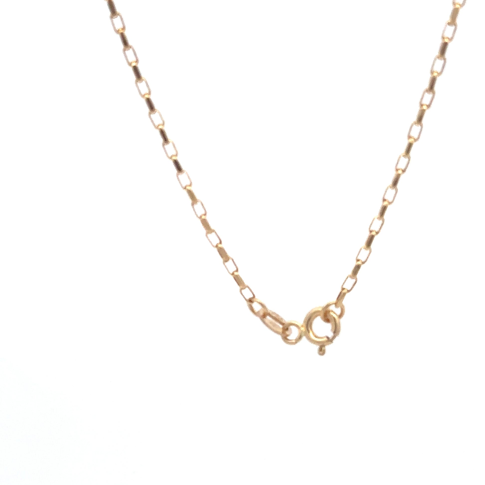 18K Gold Necklace 18" Cable Chain Rose Quartz Flower Pendant 2.4 grams - Rafant