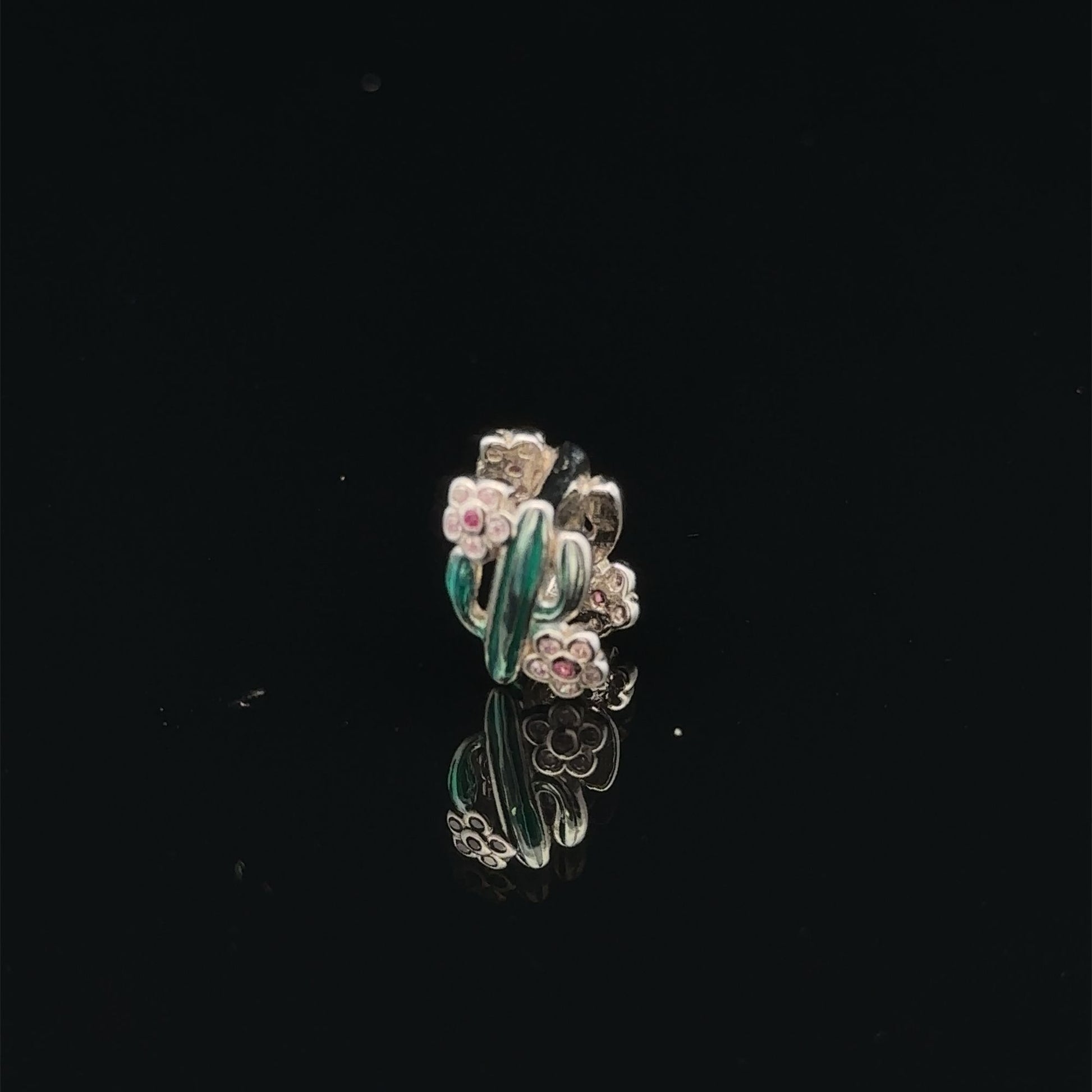 925 Sterling Silver Charm Bead Cactus Plant For Charm Bracelet Necklace - Rafant