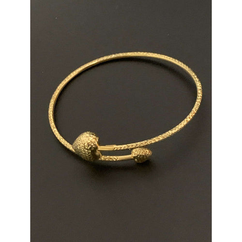 18K Gold Bracelet Bangle Double Hearts 7 inches 3.72 grams