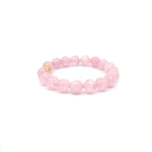 Load image into Gallery viewer, 18K Gold Money Bag Lucky Charm Beads Bracelet Gemstones Rose Quartz 8mm - Rafant
