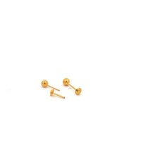 Load image into Gallery viewer, 18K Gold Earrings Stud Screw Type Ball Very Tiny - Rafant
