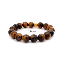 Load image into Gallery viewer, 24K Gold Money Bag Lucky Charm Bracelet Gemstones Tiger Eye Brown 6- 10mm - Rafant
