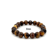 Load image into Gallery viewer, 24K Gold Money Bag Lucky Charm Bracelet Gemstones Tiger Eye Brown 6- 10mm - Rafant
