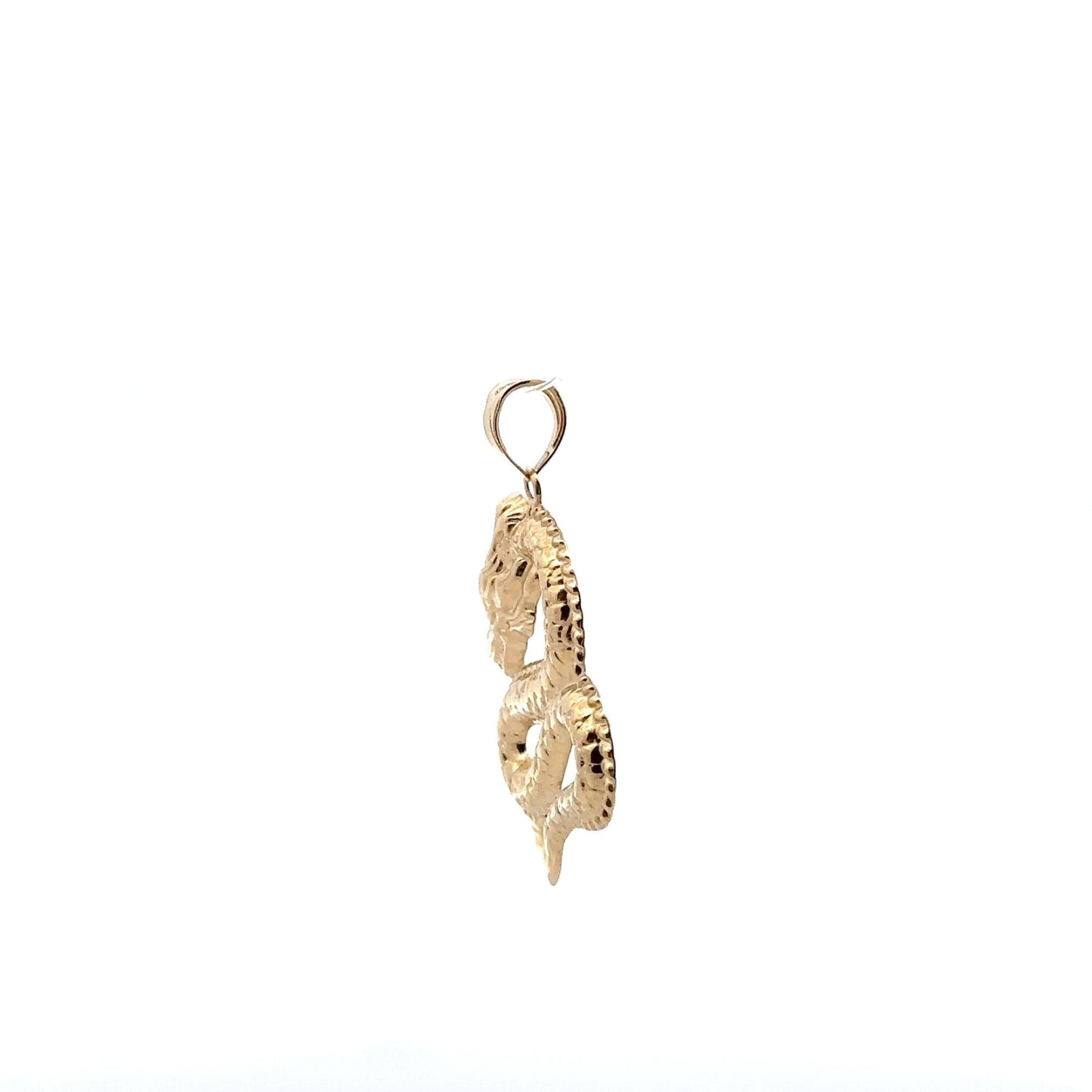 18K Gold Pendant Lucky Dragon Large 1.7 grams - Rafant