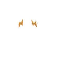 Load image into Gallery viewer, 18K Gold Earrings Stud Screw Type Lightning Bolt - Rafant

