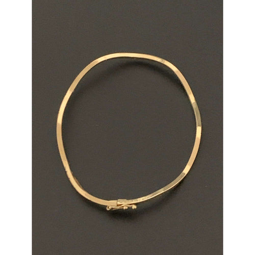 18K Gold Bracelet Bangle Clip Wave Oval Size 6.5 inches 1.76 grams