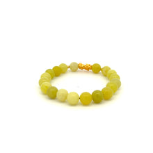 Load image into Gallery viewer, 18K Gold Dragon Pixiu Piyao Lucky Charm Beads Bracelet Gemstones Lemon Jade 8mm - Rafant
