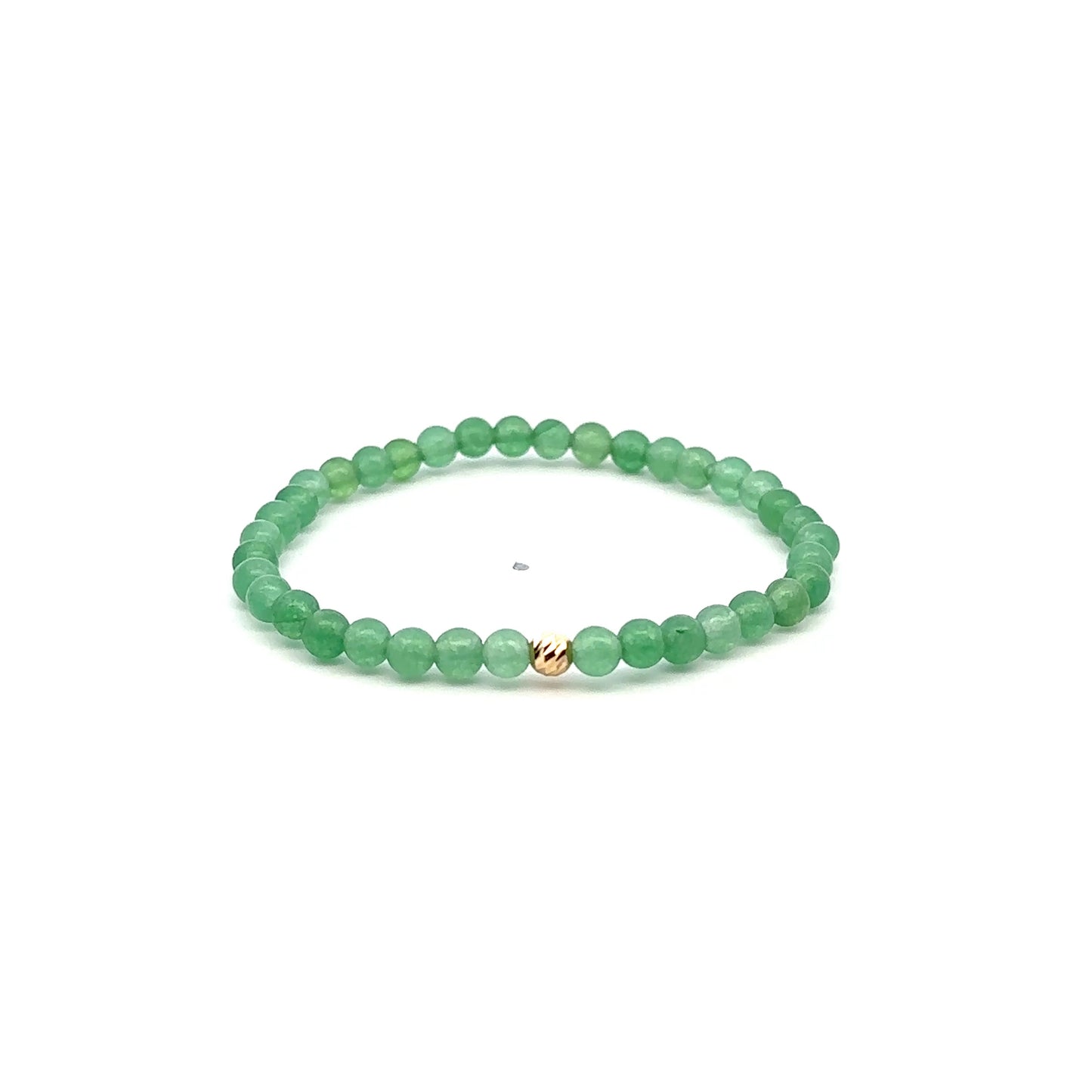 Natural Aventurine Gemstones Mini 4mm 18K Gold Charm Bead - Rafant