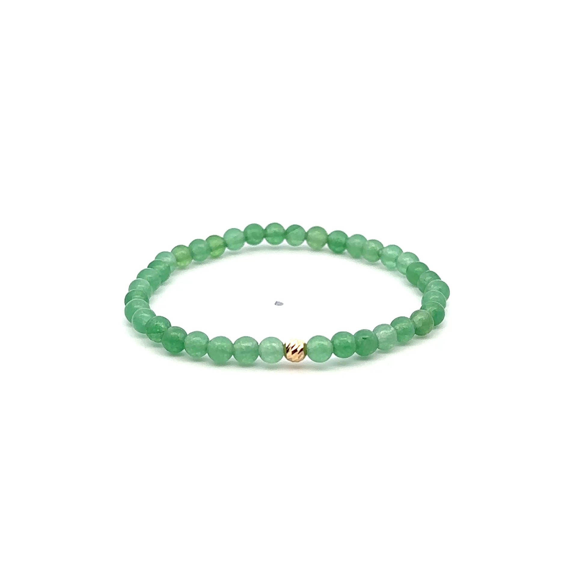 Natural Aventurine Gemstones Mini 4mm 18K Gold Charm Bead - Rafant