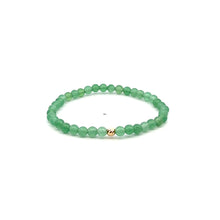 Load image into Gallery viewer, Natural Aventurine Gemstones Mini 4mm 18K Gold Charm Bead
