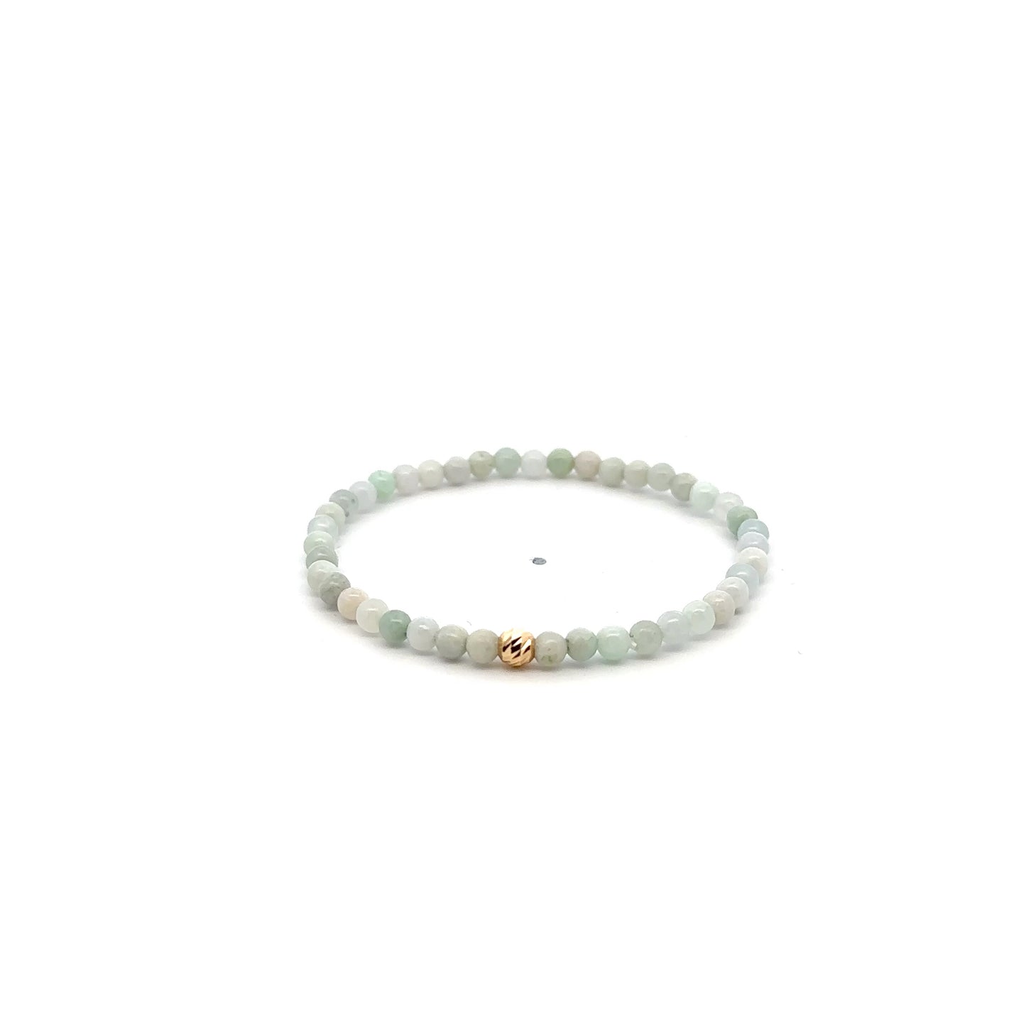 Natural Burmese Jade Gemstones Mini 3.5mm 18K Gold Charm Bead - Rafant