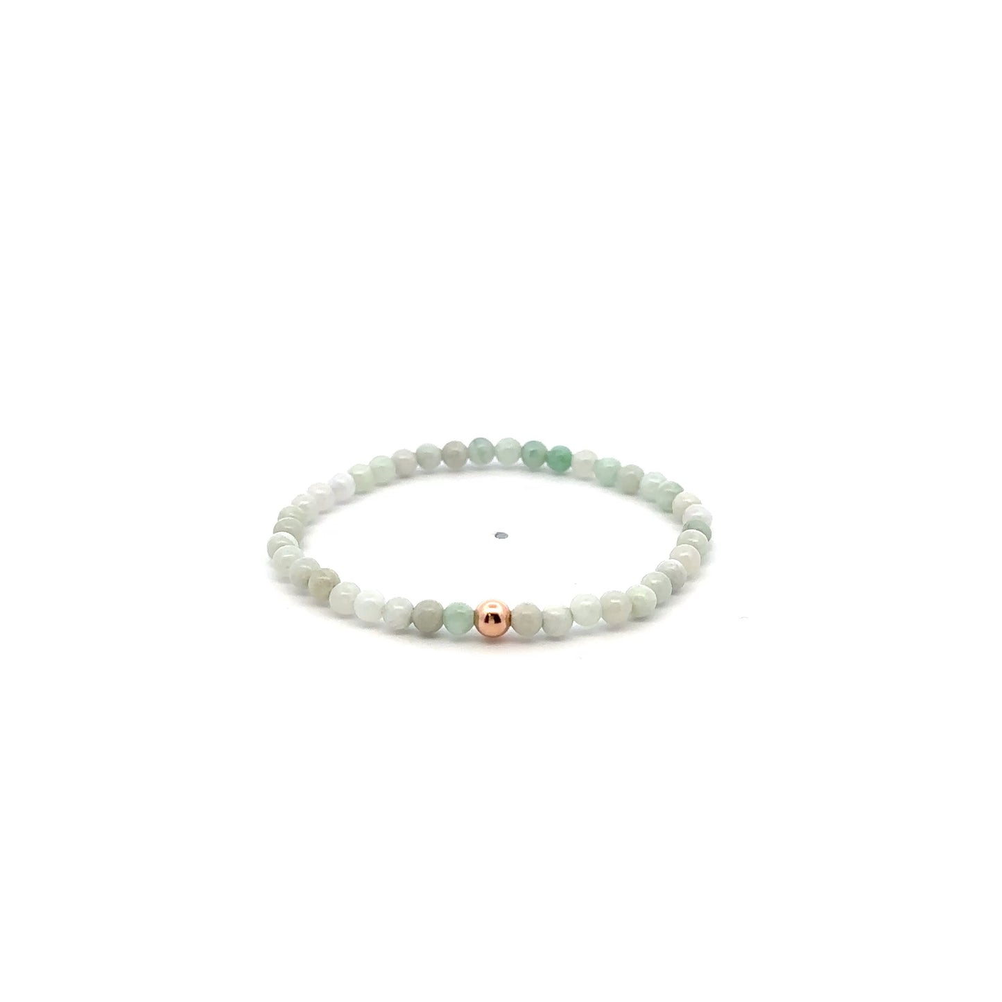 Natural Burmese Jade Gemstones Mini 3.5mm 18K Gold Charm Bead - Rafant