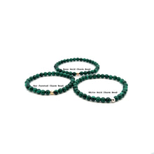 Load image into Gallery viewer, Natural Malachite Gemstones Mini 4mm 18K Yellow Gold Charm Bead
