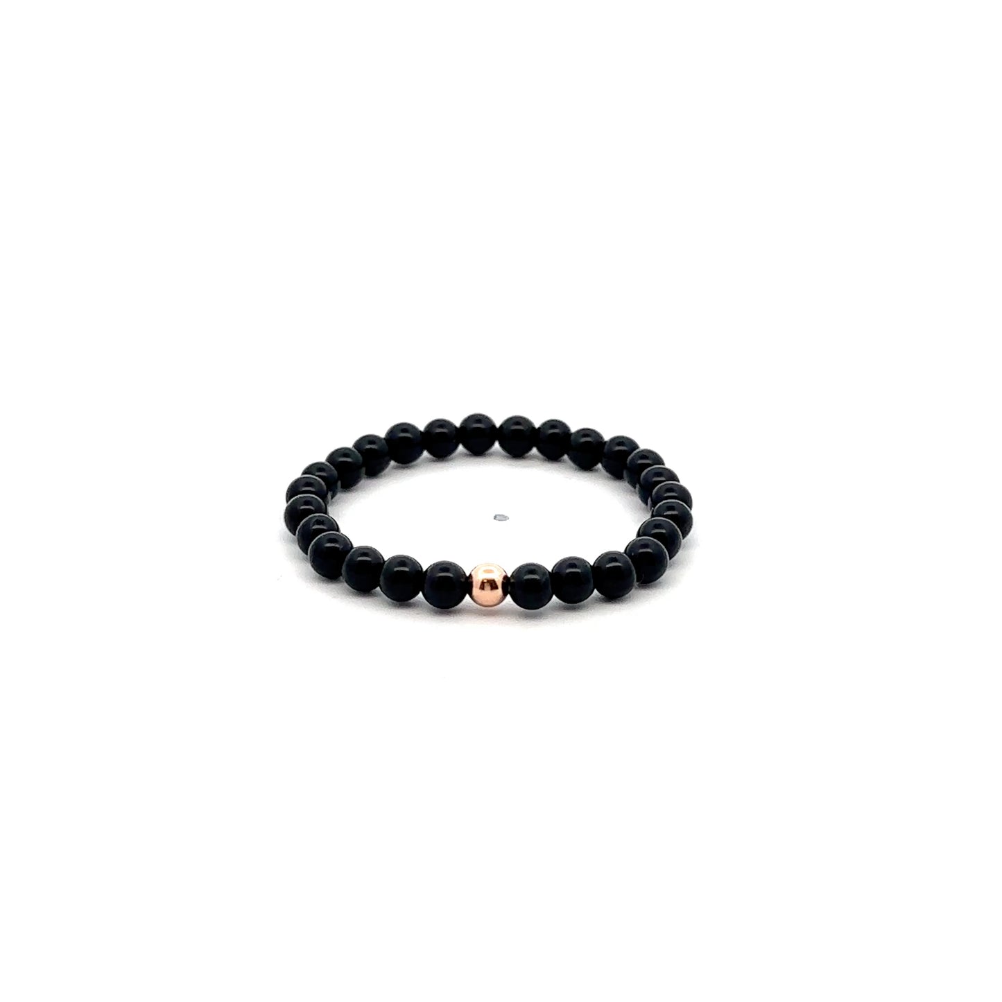 Natural Onyx Gemstones Mini 4mm 18K Gold Charm Bead - Rafant